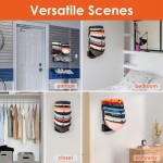 Rak Topi Akrilik Dinding 2 Pak, Organizer Topi Hitam untuk Lemari, Kamar Tidur, Garasi, dan Solusi Penyimpanan Pintu